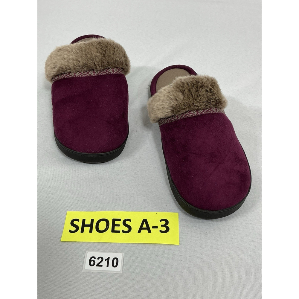 Womans Isotoner Slipon Slide Slippers 8.5/9 Maroon Cuff NWOT